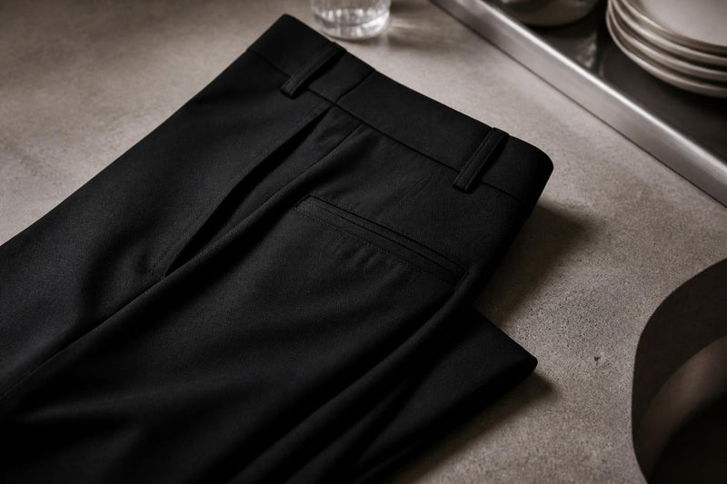 Black hospitality trousers that stay smart through a shift