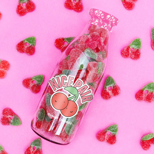 Nice Pair Fizzy Cherries Message Sweet Bottle