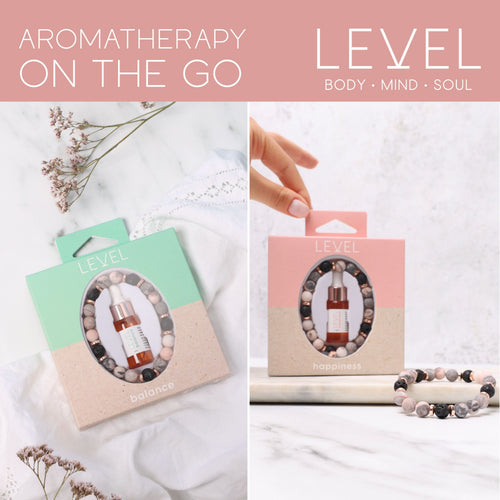 Lava Bead Aromatherapy Bracelet Set - Balance & Happiness