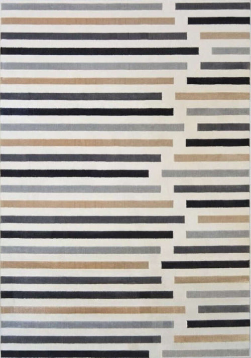 Abstract Multicolour Stripe Rug
