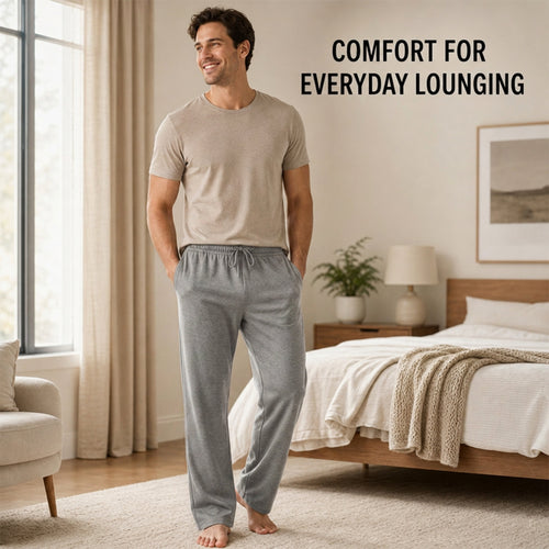 Sock Stack 2 Pack Mens Cotton Lounge Bottoms Stretchable PJ Pants Durable Cosy Cosy Super Soft Lounge Comfort