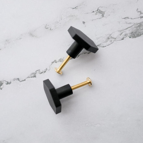 Black Hexagon Knob