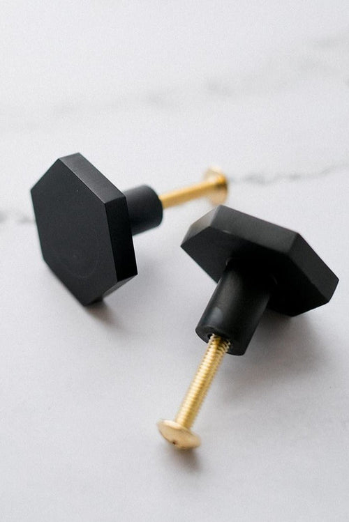 Black Hexagon Knob