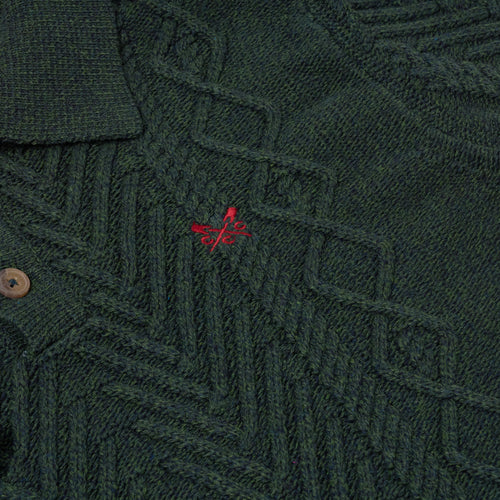 Crew Clothing Company Cable Knit Button Neck Jumper