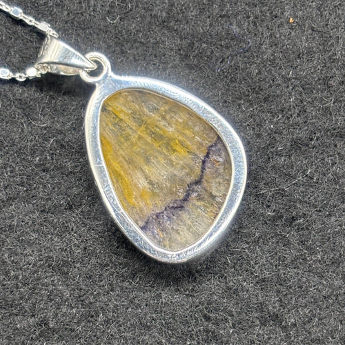 Blue John Fluorite Pendant in Sterling Silver