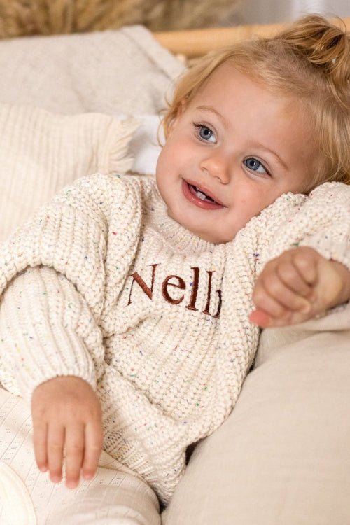 COZY Rainbow Speckle Chunky Sweater | Natural