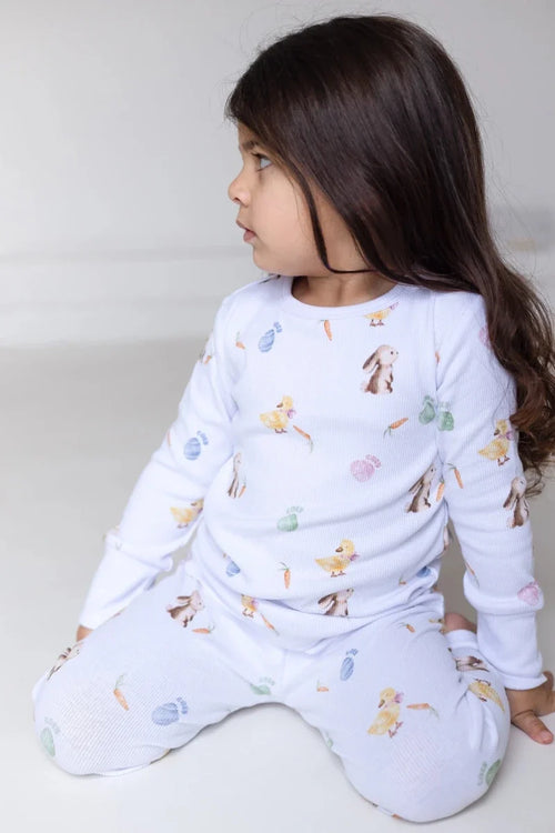 The COZY Hop Ribbed Cotton Two-Piece Set Long Sleeve Pyjamas