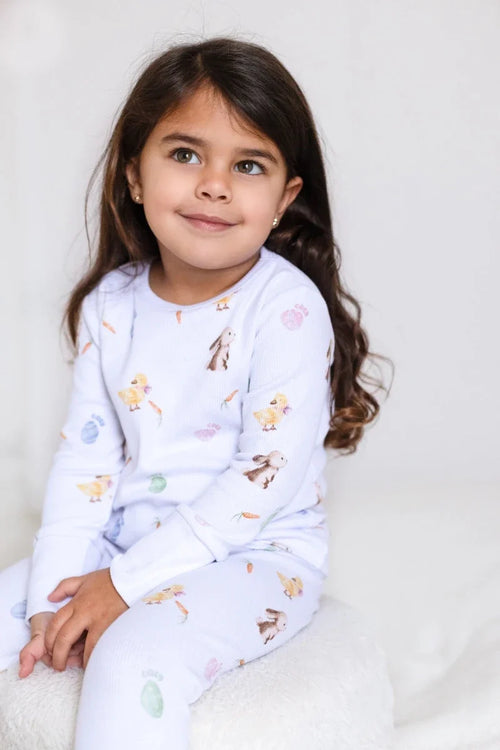 The COZY Hop Ribbed Cotton Two-Piece Set Long Sleeve Pyjamas