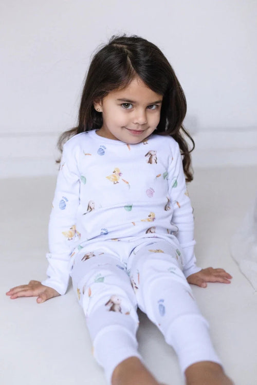 The COZY Hop Ribbed Cotton Two-Piece Set Long Sleeve Pyjamas