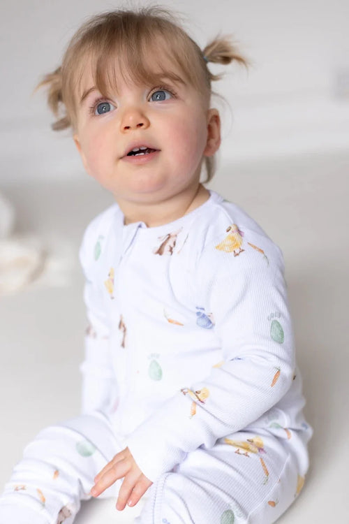 The COZY Hop Sleepsuit Ribbed Cotton Zip One Piece