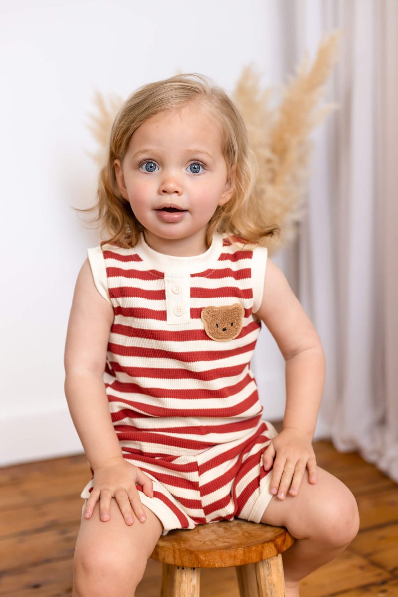 The Bear Beach Stripe Shorts & T-Shirt