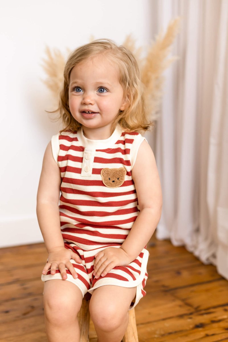 The Bear Beach Stripe Shorts & T-Shirt