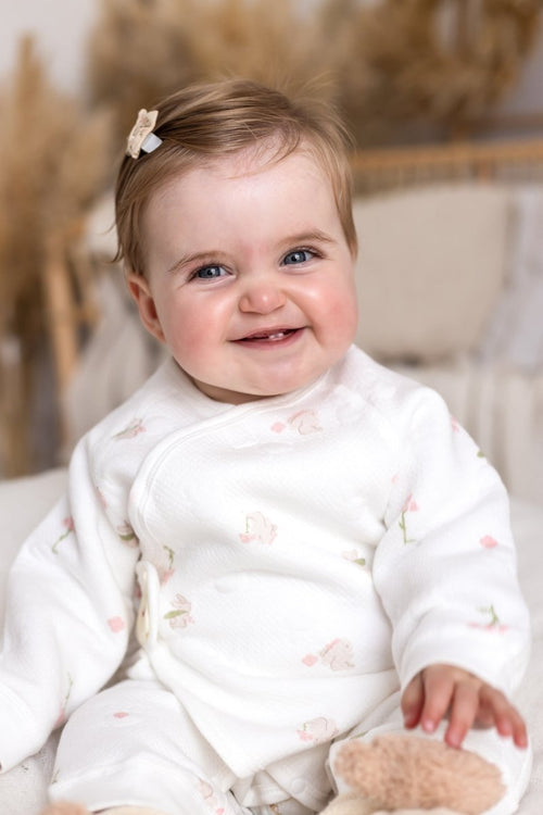 The Snuggle Bun Boucle Wrap Baby Grow Romper