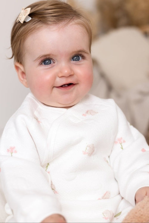 The Snuggle Bun Boucle Wrap Baby Grow Romper
