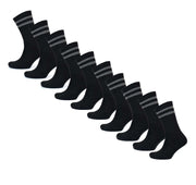 Sock Stack Mens Cotton Rich Striped Sport Socks UK 6-11 Moisture Wicking Reinforced