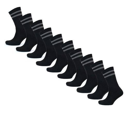Sock Stack Mens Cotton Rich Striped Sport Socks UK 6-11 Moisture Wicking Reinforced