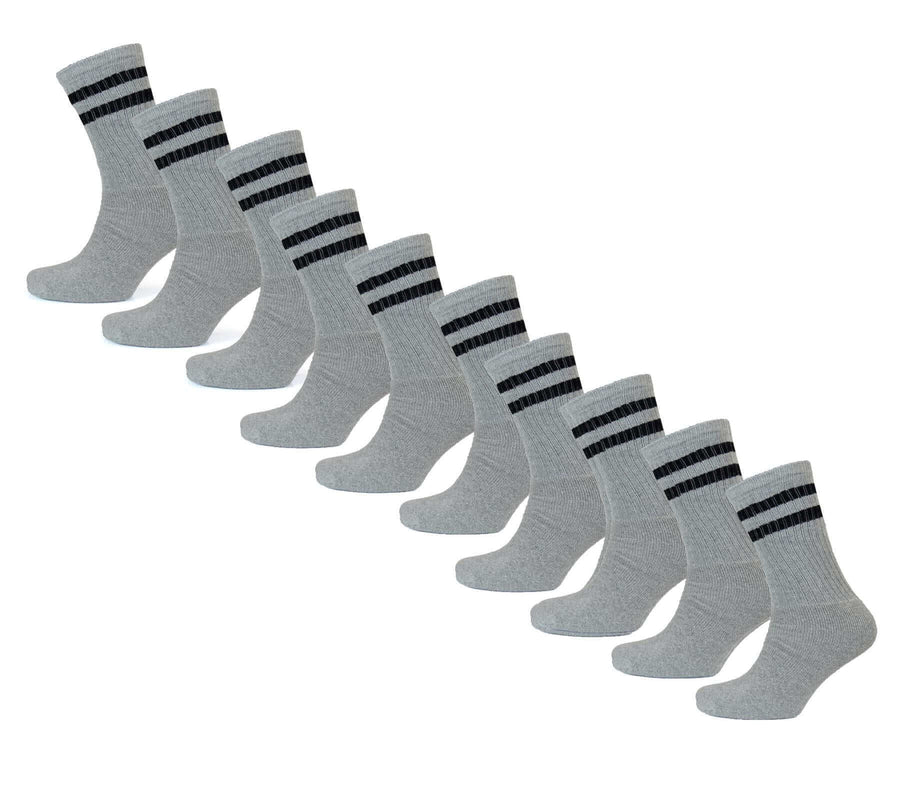 Sock Stack Mens Cotton Rich Striped Sport Socks UK 6-11 Moisture Wicking Reinforced