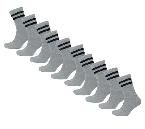 Sock Stack Mens Cotton Rich Striped Sport Socks UK 6-11 Moisture Wicking Reinforced