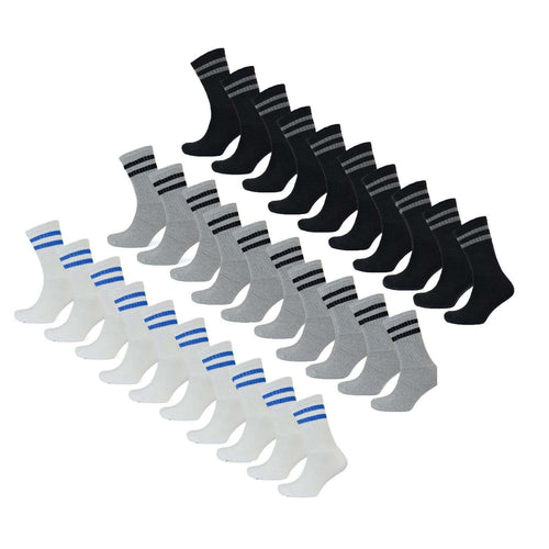 Sock Stack Mens Cotton Rich Striped Sport Socks UK 6-11 Moisture Wicking Reinforced