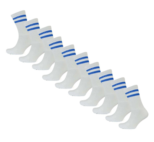 Sock Stack Mens Cotton Rich Striped Sport Socks UK 6-11 Moisture Wicking Reinforced