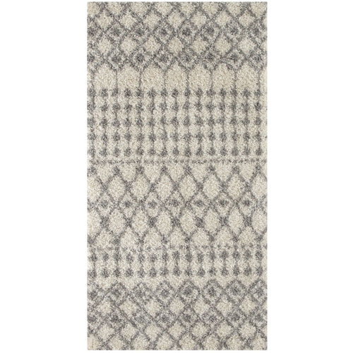 Moroccan Ivory Grey Shaggy Rug | 1000