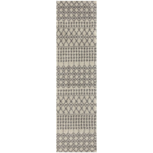 Moroccan Ivory Grey Shaggy Rug | 1000