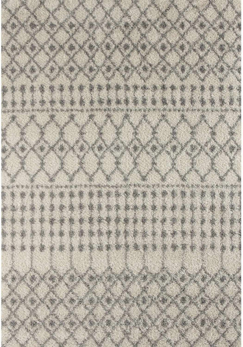 Moroccan Ivory Grey Shaggy Rug | 1000