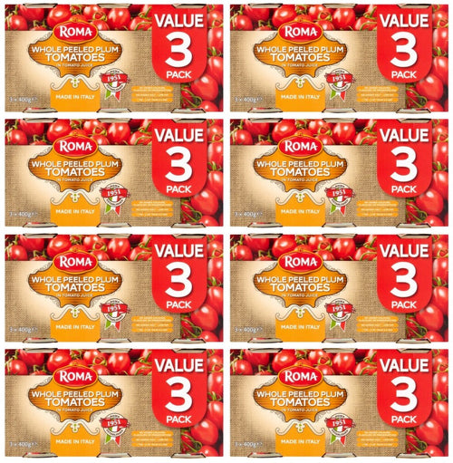 8 x Roma Whole Peeled Tomato 3pk - 3X400G
