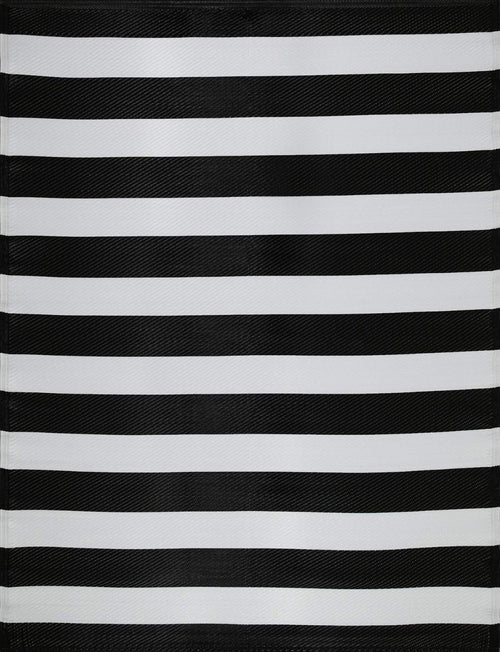 Rainbow Outdoor Rug Black & White | 1030