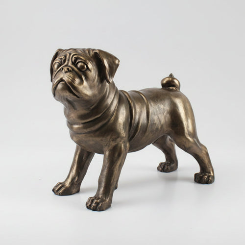 Bronzed Pug Large 29.2cm / 11.5" ornament figure ideal gift gift boxed