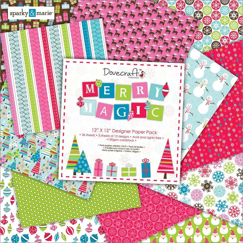 Merry Magic Paper Pack 12"X12" 36 Sheets-12 Designs/3 Each