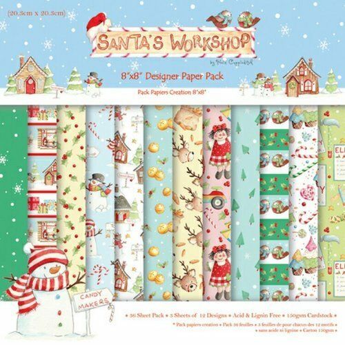 Trimcraft 8X8 Paper Pack  santas workshop