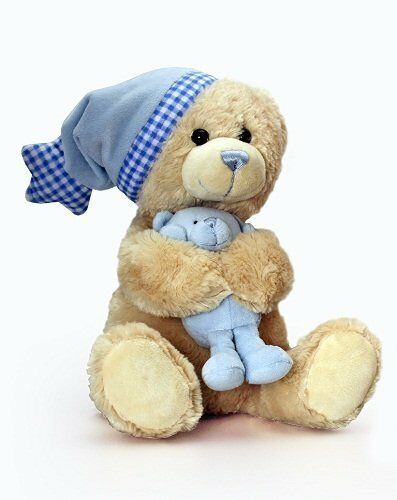 Keel Toys Cuddles Musical Bear with Teddy Blue 25cm