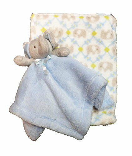 Supersoft Luxurious Blue Elephant Pram/Crib Blanket & Baby Comforter