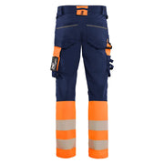 Blaklader 1126 Hi-Vis 4-Way Stretch Kneepad Trousers Navy/Orange