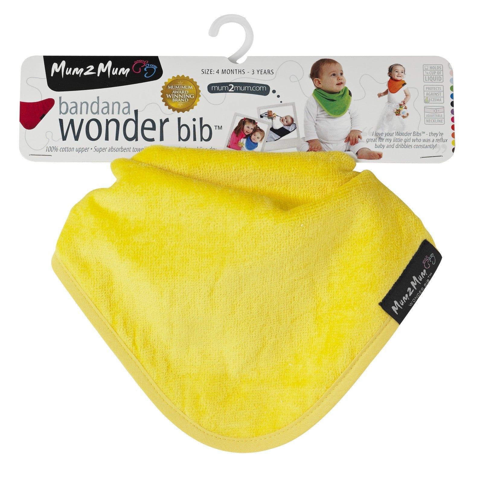 Mum 2 Mum Bandana Style Wonder Bib - Yellow