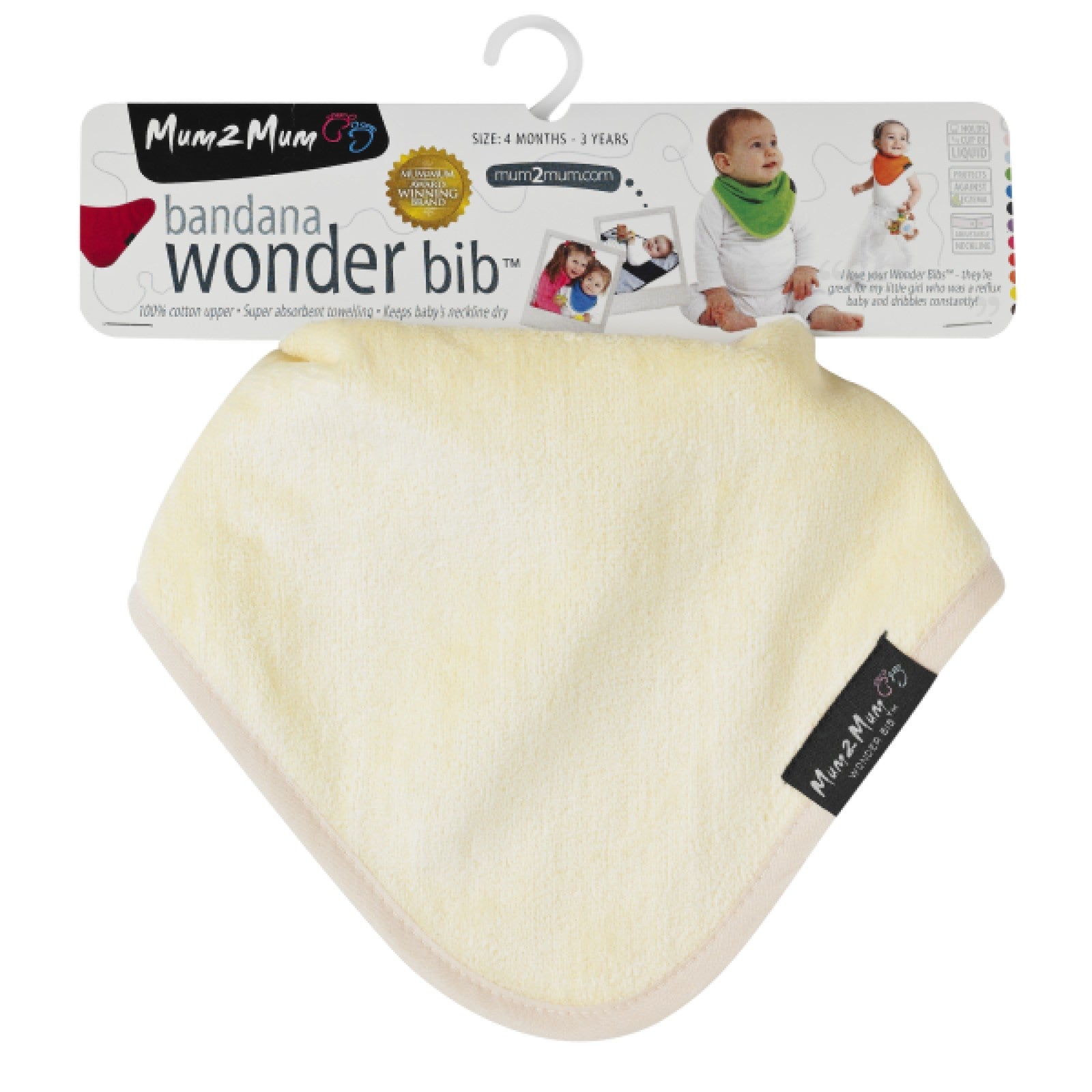 Mum 2 Mum Bandana Style Wonder Bib - Lemon Yellow