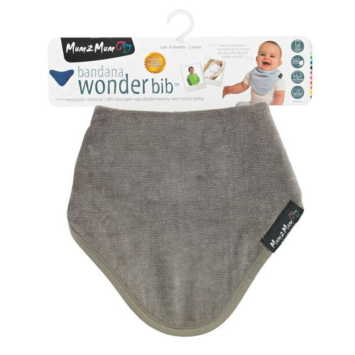 Mum 2 Mum Bandana Style Wonder Bib - Mushroom Grey/Brown