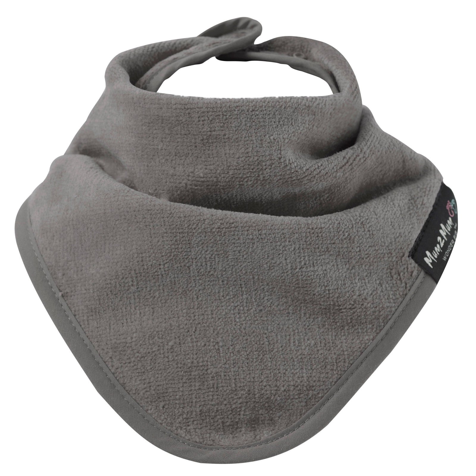 Mum 2 Mum Bandana Style Wonder Bib - Mushroom Grey/Brown