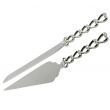Silverplated Wedding Cake Slicer & Server with Heart Shapes Handle