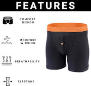 Sock Stack 6 Pack Black Cotton Blend Boxer Shorts Mens Breathable Stretch Colorful