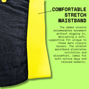 Sock Stack 6 Pack Black Cotton Blend Boxer Shorts Mens Breathable Stretch Colorful