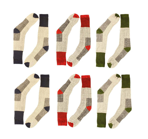 Sock Stack Men's Merino Wool Thermal Work Boot Socks 12 Pack Reinforced Heel And Toe