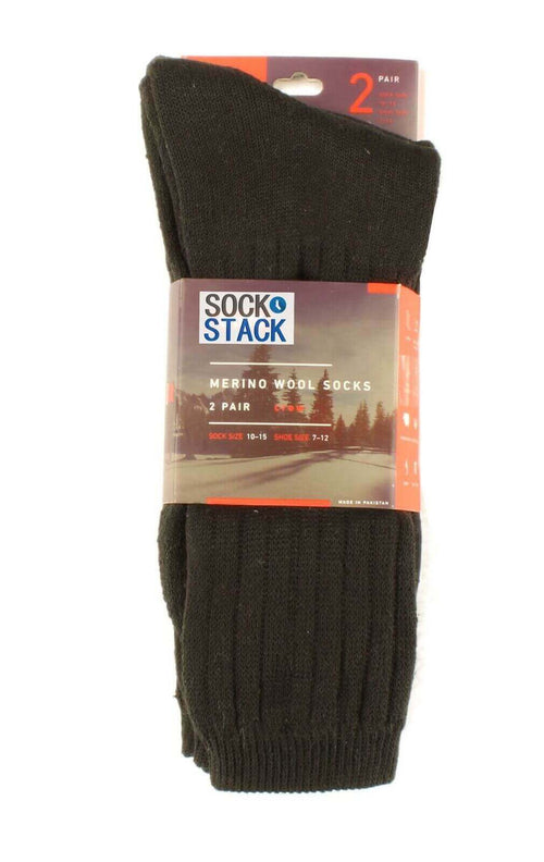 Sock Stack Men's Merino Wool Thermal Work Boot Socks 12 Pack Reinforced Heel And Toe