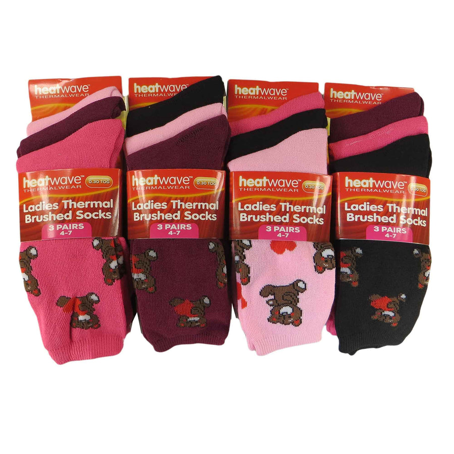 Heatwave Thermalwear Womens Thermal Socks 12 Pack 2.3 Tog Extra Warm Work Boots Outdoor
