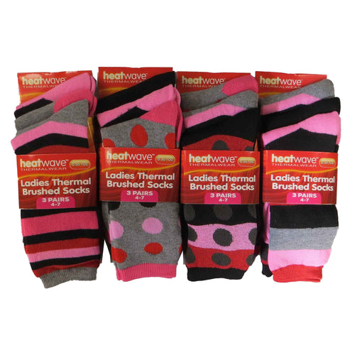 Heatwave Thermalwear Womens Thermal Socks 12 Pack 2.3 Tog Extra Warm Work Boots Outdoor
