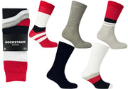 Sock Stack Men's Colourful Heel Toe Black Argyle Diamond Socks Cotton Rich Comfort Fit