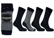 Sock Stack Men's Colourful Heel Toe Black Argyle Diamond Socks Cotton Rich Comfort Fit