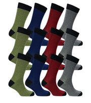 Sock Stack Men's Colourful Heel Toe Black Argyle Diamond Socks Cotton Rich Comfort Fit