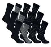 Sock Stack Men's Colourful Heel Toe Black Argyle Diamond Socks Cotton Rich Comfort Fit